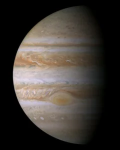 Jupiter mit seinen Wolkenbändern und dem Großen Roten Fleck